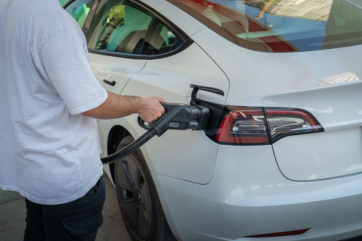 Electric car mileage rates: company electric car charging at a home wall charger